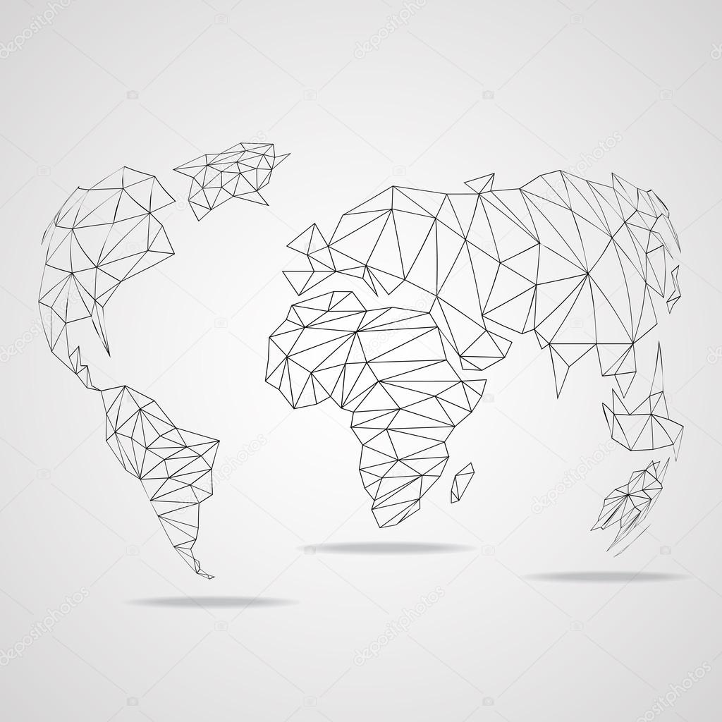 Abstract globe earth in polygonal style. Vector illustration. Eps 10