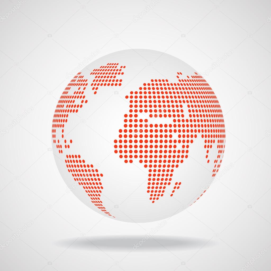 Abstract globe earth of round dots. Vector illustration. Eps 10