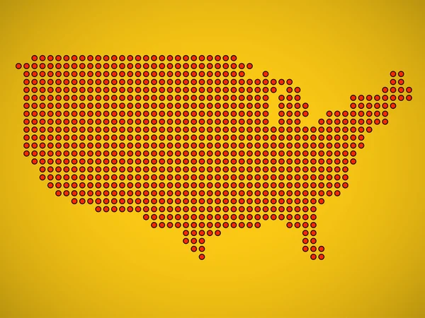 Map of USA from round dots — Stock Vector