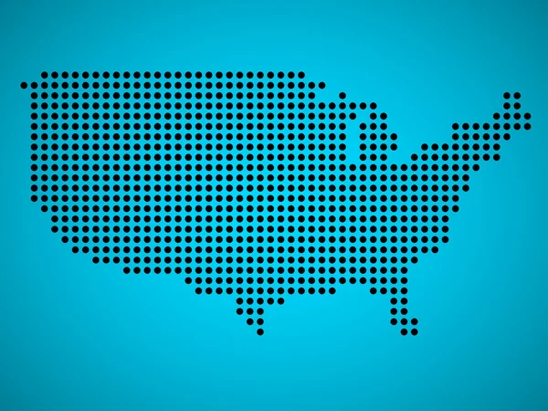 Map of USA from round dots — Stock Vector