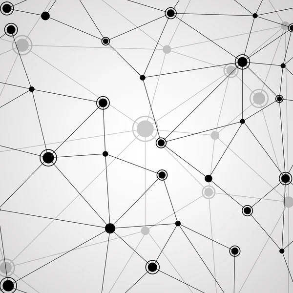 Rede abstrata, comunicação tecnológica, estrutura molecular —  Vetores de Stock