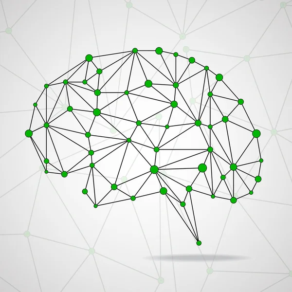 抽象的な幾何学的な脳のネットワーク接続 — ストックベクタ