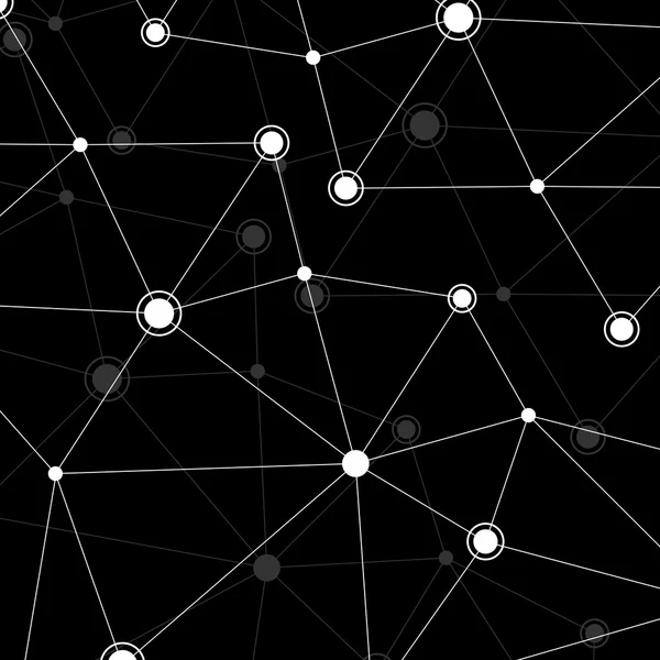 Абстрактная сеть, технологические коммуникации, молекулярная структура — стоковый вектор
