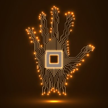 Neon el. CPU. Devre kartı