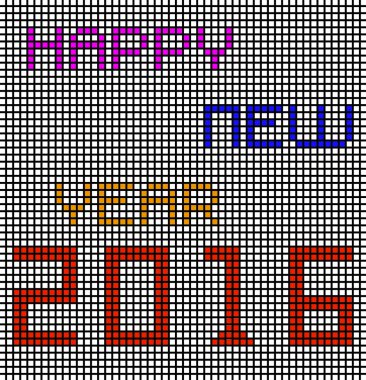 Mutlu yeni yıl 2016 piksel ile