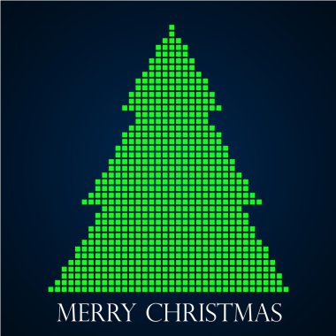 Yuvarlak nokta üzerinden soyut Noel ağacı