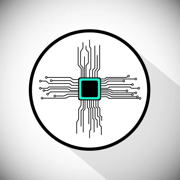 Scheda di circuito cpu — Vettoriale Stock