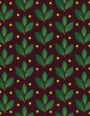 yeşil yapraklar desen