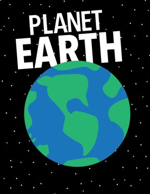 Seyyare yerküre üzerinde siyah gökyüzü