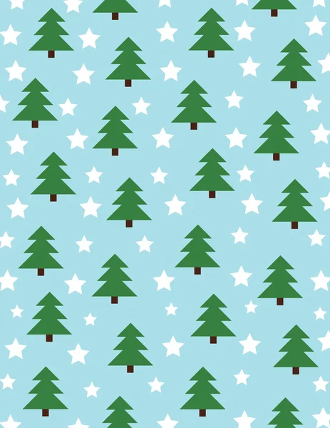Arbres et étoiles de Noël — Image vectorielle