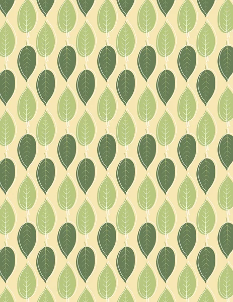 Πράσινα φύλλα και επαναλαμβανόμενο μοτίβο — Διανυσματικό Αρχείο