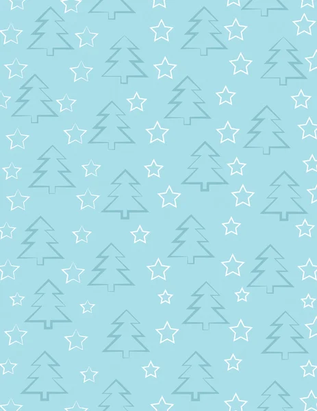 Christmas trees and stars — Stock Vector