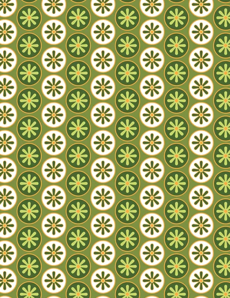 Green and white flowers pattern — Stock Vector