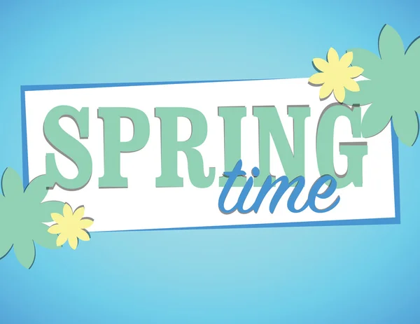 Banner de tempo de primavera com flores — Vetor de Stock
