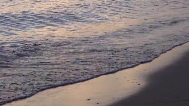 Golven wassen aan wal op het strand — Stockvideo