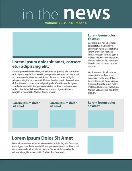 Layout de modelo de newsletter — Vetor de Stock