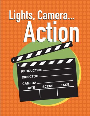 Işık, kamera, aksiyon film poster clapper kayrak ile