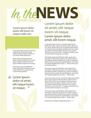 Sayfa düzeni bülten ile iş veya kar amacı gütmeyen kullanmak için