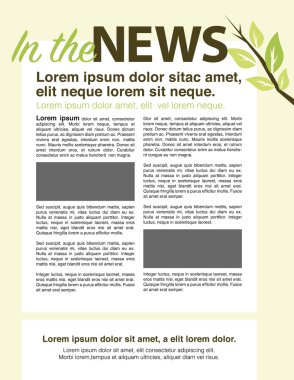 Sayfa düzeni bülten ile iş veya kar amacı gütmeyen kullanmak için