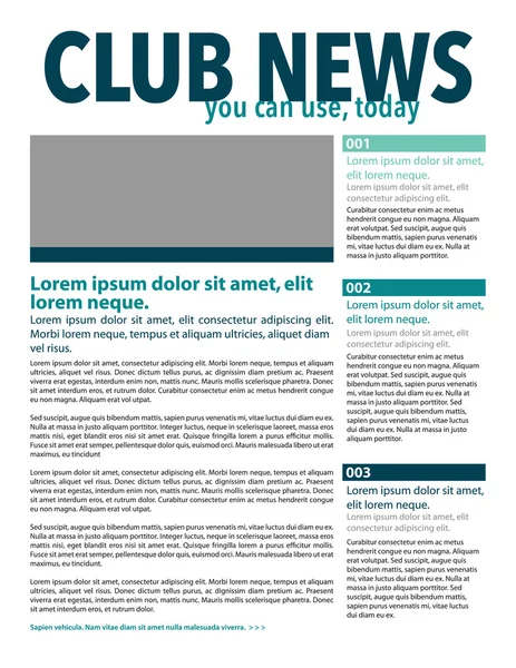 Page layout newsletter for use with business or non profit — Image vectorielle