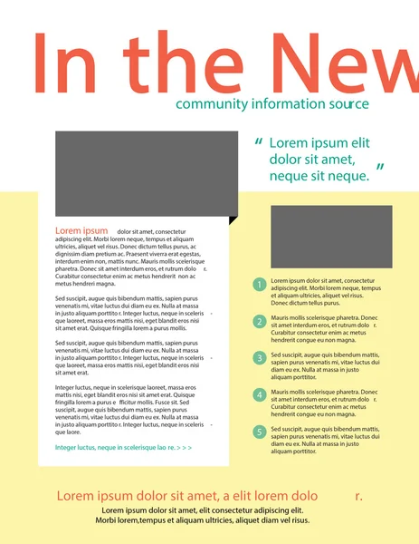 Page layout newsletter for use with business or non profit — Image vectorielle