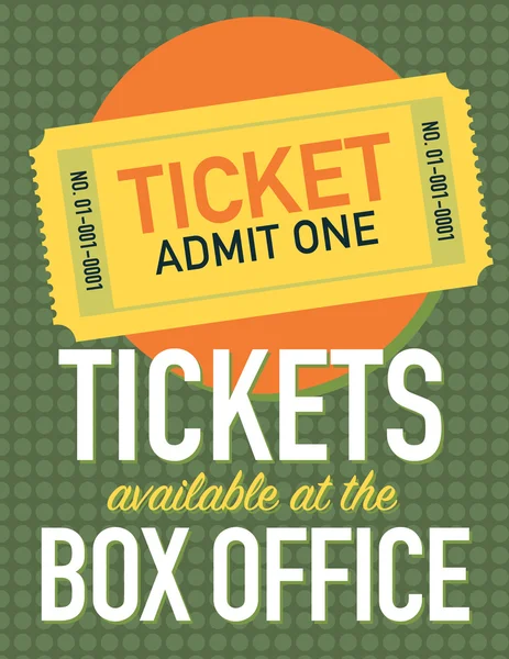 Biljetter finns på box office affischen — Stock vektor