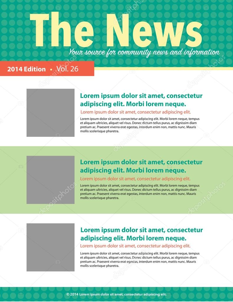 Page layout newsletter for use with business or nonprofit