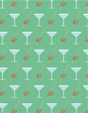 Zeytin ve martini desenine