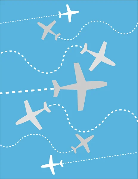 Avions blancs et gris — Image vectorielle