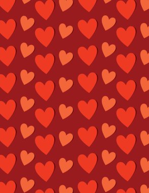Kırmızı kalpler desen