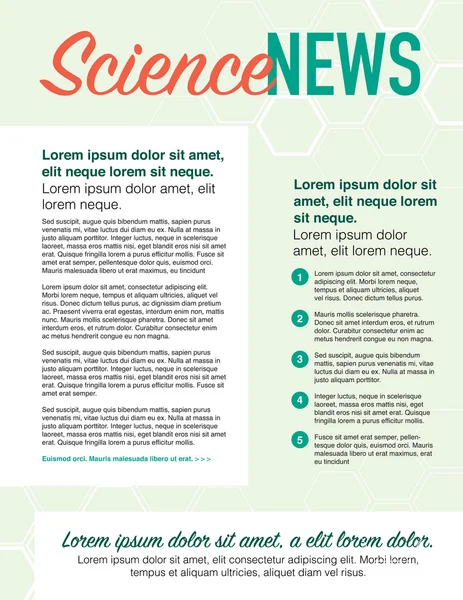 Science news page — Stock Vector