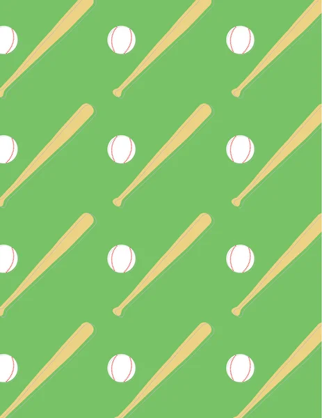 棒球和蝙蝠图案 — 图库矢量图片