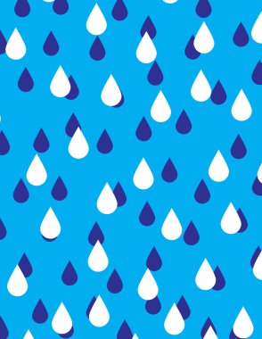 Mavi arka plan üzerinde yağmur damlaları