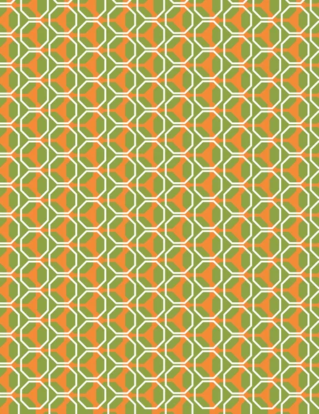 Line pattern over green and orange background — Stock Vector