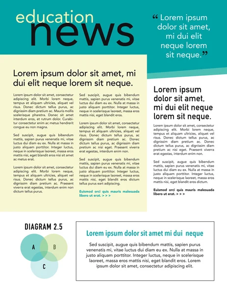 Seitenlayout Newsletter für den Einsatz mit Unternehmen — Stockvektor