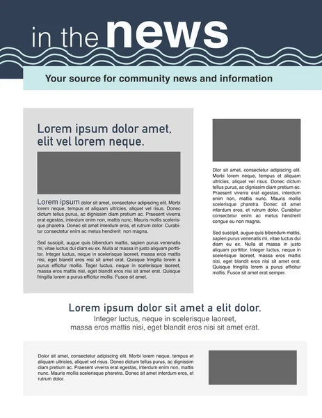 Newsletter layout di pagina per l'uso con le imprese — Vettoriale Stock