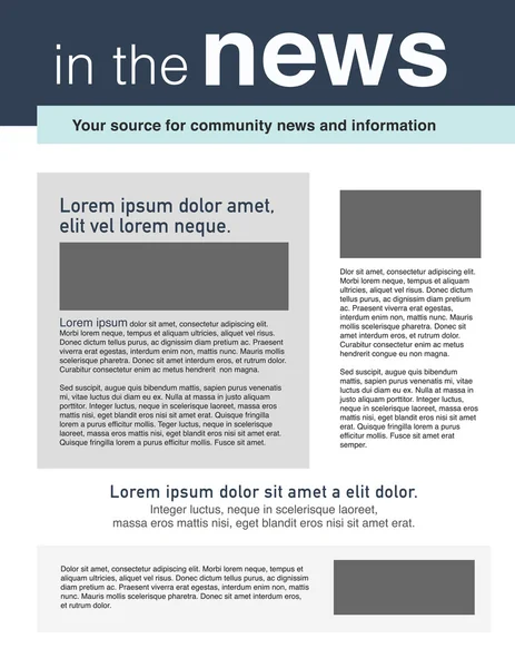 Newsletter de layout de página para uso com negócios — Vetor de Stock