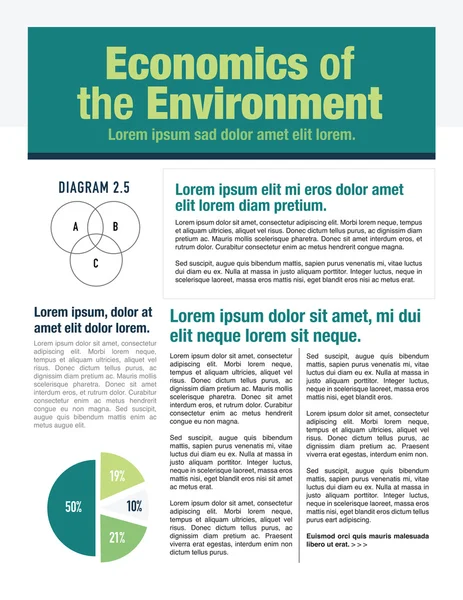 Economia do meio ambiente boletim informativo — Vetor de Stock