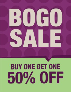 Bogo satış - bir satın almak bir %50 off