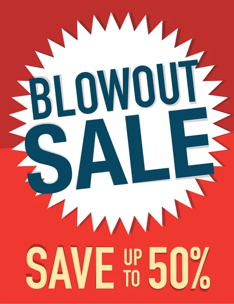 Blowout eladó jel menteni akár 50 % off — Stock Vector