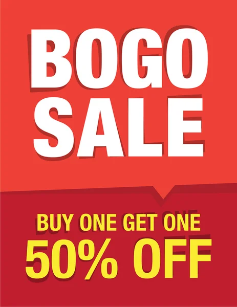 Bogo πώληση - αγοράσετε μία πάρετε ένα 50% off — Διανυσματικό Αρχείο