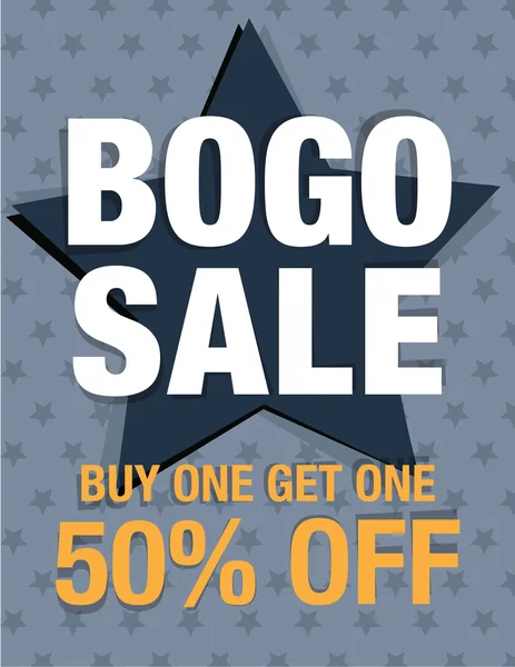 Bogo eladó - vesz egy kap egy 50 % kedvezmény — Stock Vector