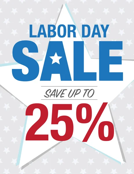 Labor day sale sign with save up to 25% — Stok Vektör