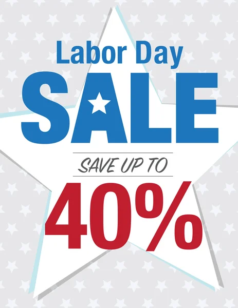 Labor Day Sale - Save up to sign with 40% — Stock Vector
