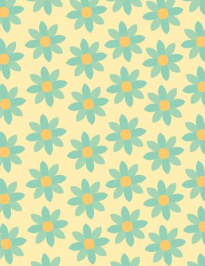 yeşil çiçek deseni