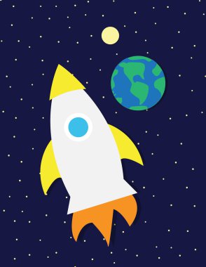 Roket gemisi ve gökyüzü