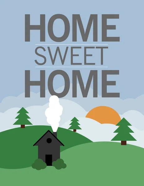 Home sweet home text landskap — Stock vektor