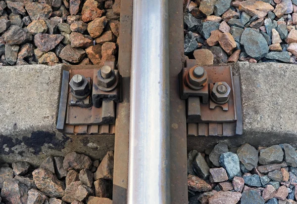 铁路铁路和交叉领带的碎片 — 图库照片
