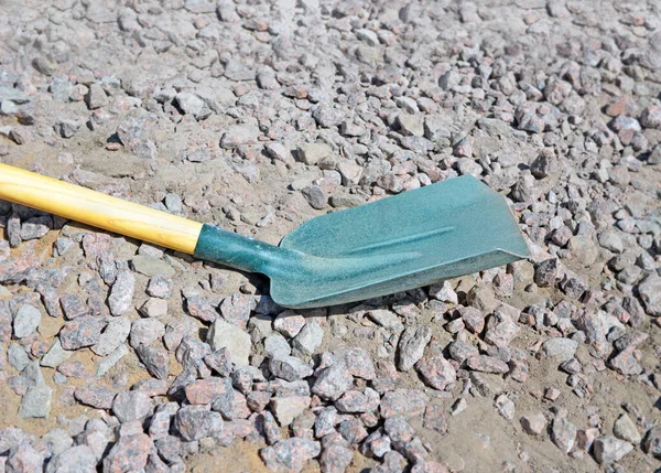 Fragmento Pala Con Mango Madera Hoja Vástago Metal Teal — Foto de Stock