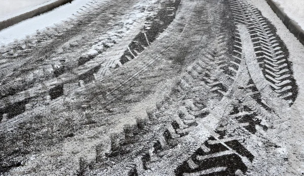 Abstract background. Snow traces on the road 2 — Stock Photo, Image